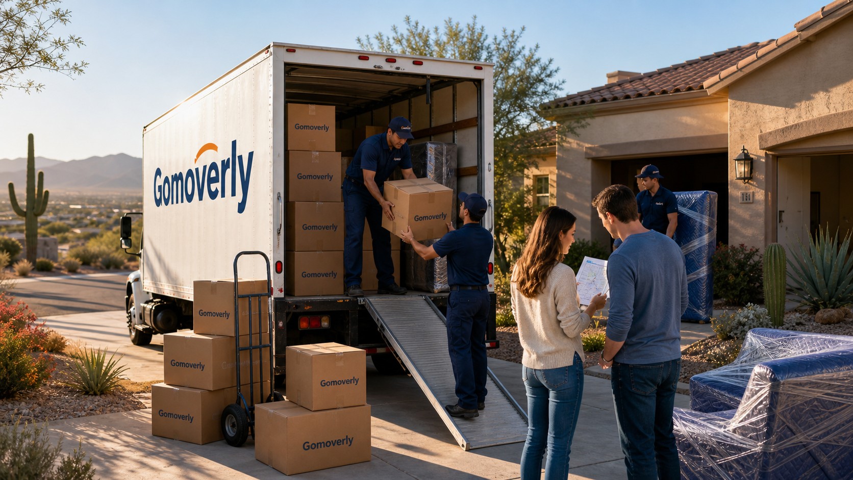 Gomoverly branded moving guide image for Moving from Illinois to Arizona: Full Relocation Guide