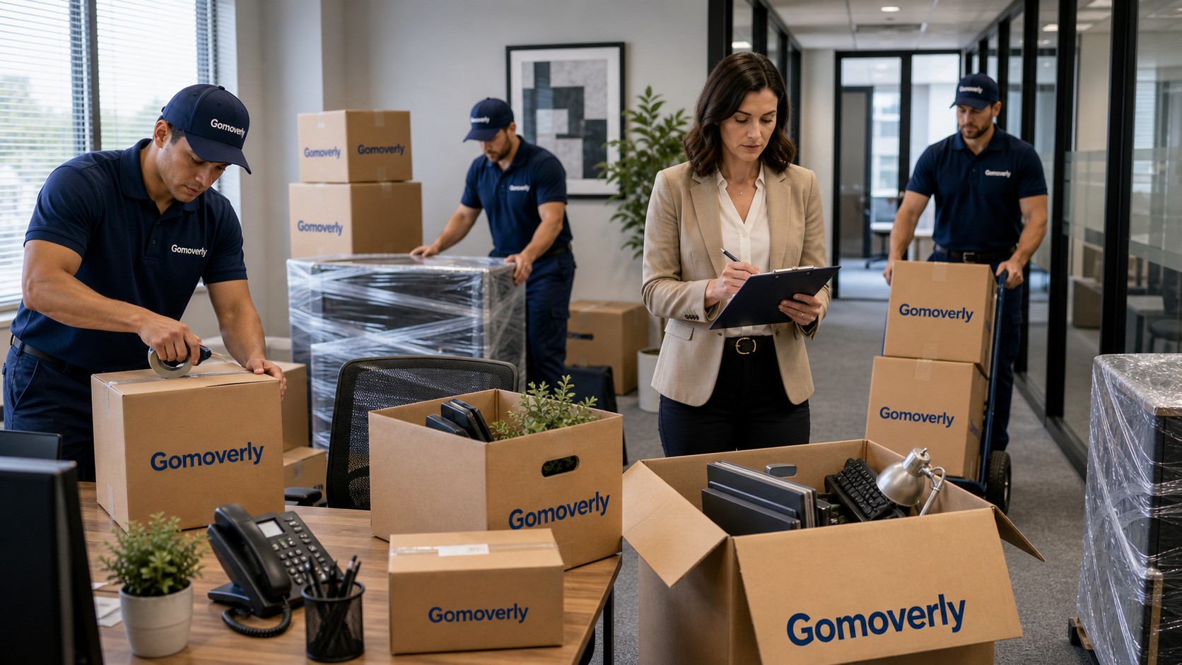 Gomoverly branded moving guide image for Office Moving Checklist for Small Businesses